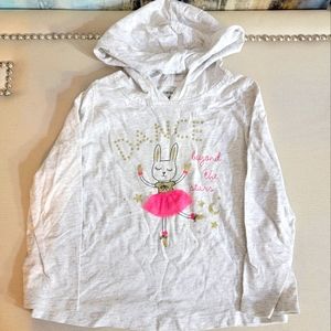 Carter's Grey Longsleeve Dance Hooded Shirt 4T